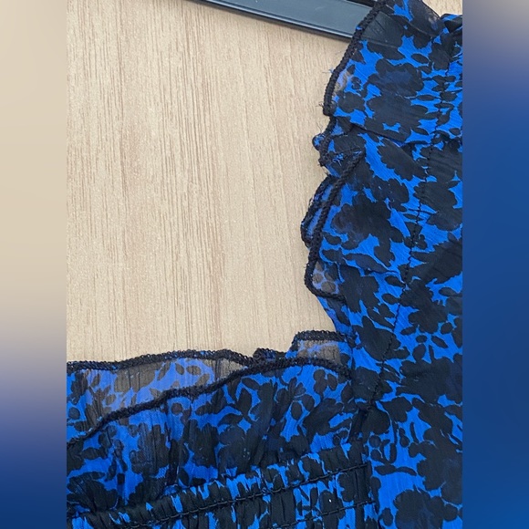 New look elasticated sally floral sheer top size 12 - Picture 4 of 5